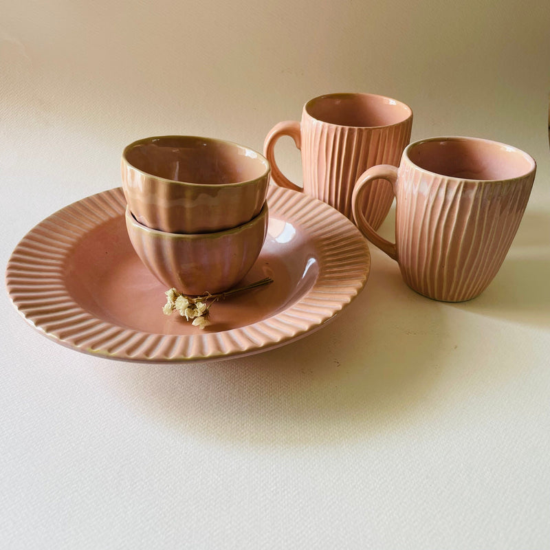 Blush Valentine Ceramic Tableware Set- A Set Of 5 Pieces