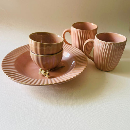 Blush Valentine Ceramic Tableware Set- A Set Of 5 Pieces