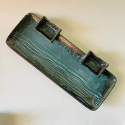 The Teal Double Dip Ceramic Serving Platter