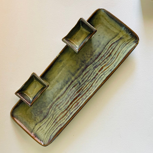 The Olivia Double Dip Ceramic Serving Platter