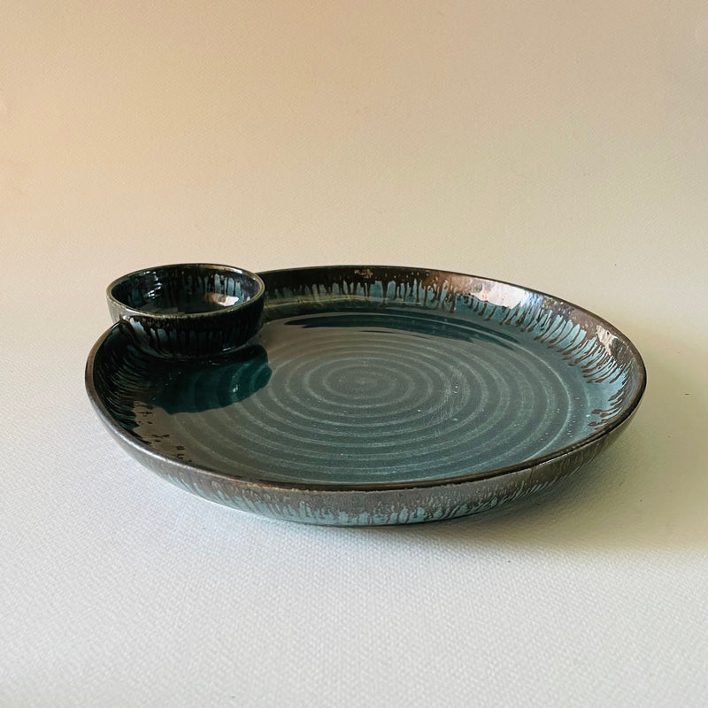 Ocean Mist Dip Ceramic Serving Platter