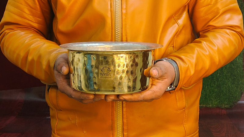 Traditional Brass Bhagona (Kalai Coated) – Kitchen Utensil
