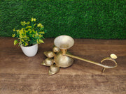 Pure Brass Panch Aarti Diya with Handle – Kitchen Utensil