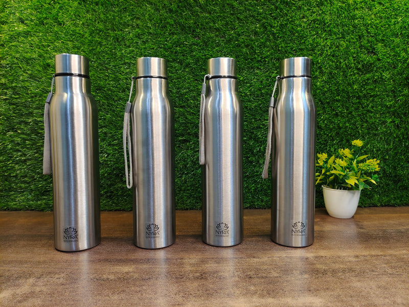 Stainless Steel Single-Walled Water Bottle with a String – Water Bottle