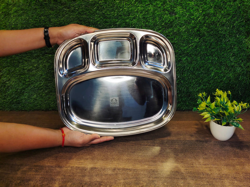 Stainless-Steel rectangle-shaped Bhojan Thali – Kitchen Utensil