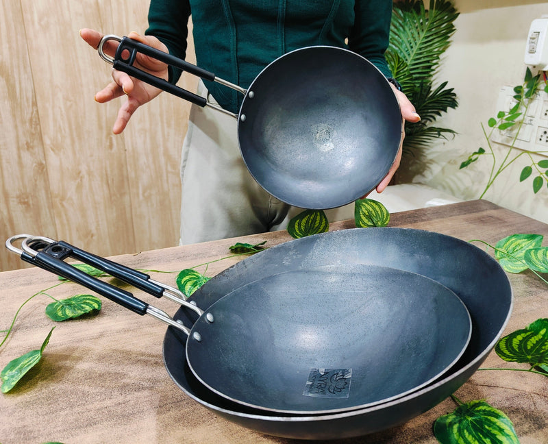 Iron Chinese Wok with Steel PVC Handle – Cooking Wok