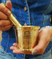 Pure Brass Mortar & Pestle – Kitchen Utensil