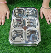 Stainless Steel 6 Compartment Dry Fruit/Spice Box– Kitchen Utensil