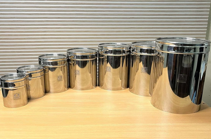 Stainless Steel Multipurpose Kitchen Storage Container/Canister with See-Through Lid