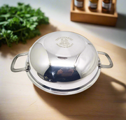 Triply Stainless Steel Kadhai with Lid – Cooking Kadhai