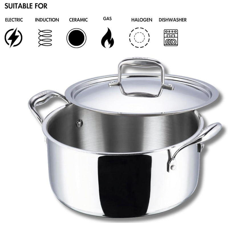 Triply Stainless Steel Saucepot/Bonton/Cooking Pot – Kitchen Utensil