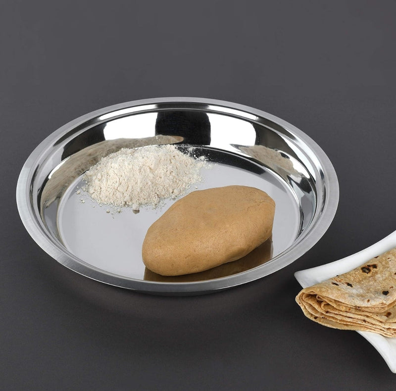 Stainless Steel Solid Parat for Dough/Flour Kneading - Heavy Gauge Atta Parat – Kitchen Utensil