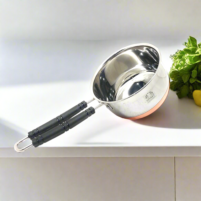 Stainless Steel Copper Bottom Saucepan - Flat Base Cookware with – Saucepan