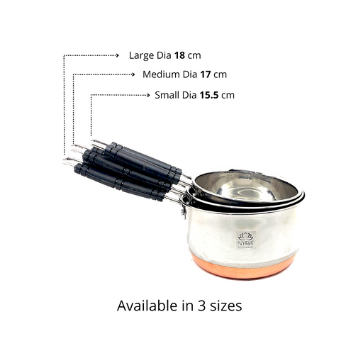 Stainless Steel Copper Bottom Saucepan - Flat Base Cookware with – Saucepan