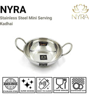 Stainless Steel Hammered Finish Kadhai with Handles – Cooking Kadhai