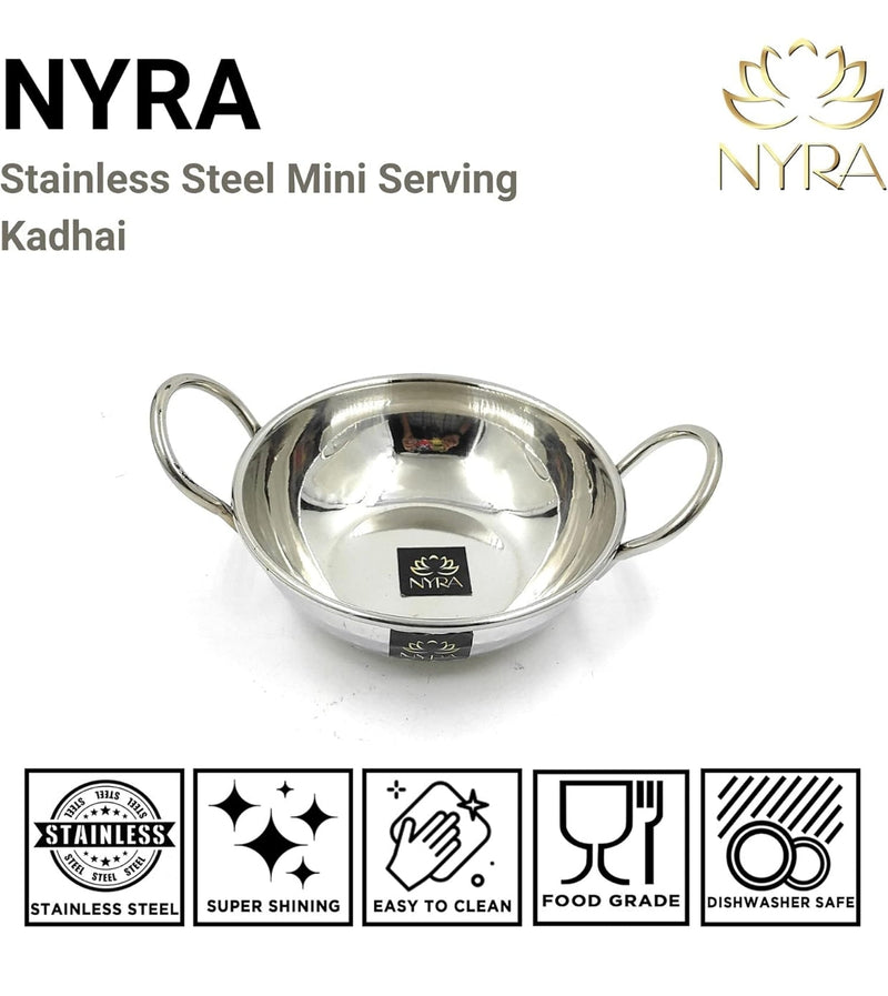 Stainless Steel Hammered Finish Kadhai with Handles – Cooking Kadhai