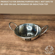 Stainless Steel Hammered Finish Kadhai with Handles – Cooking Kadhai