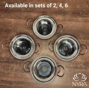 Stainless Steel Hammered Finish Kadhai with Handles – Cooking Kadhai
