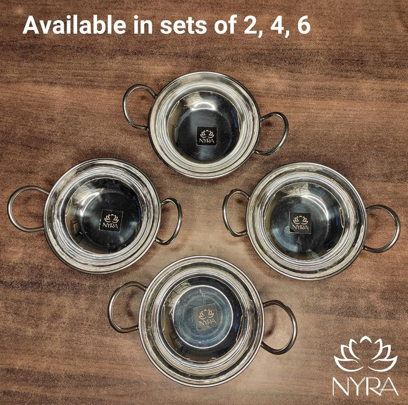 Stainless Steel Hammered Finish Kadhai with Handles – Cooking Kadhai