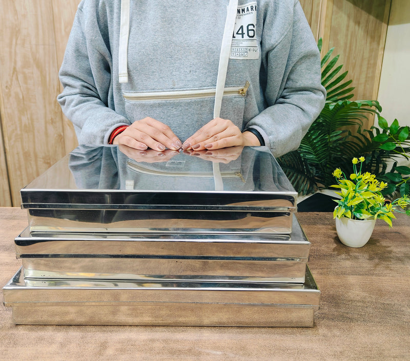 Stainless Steel Storage Box & Tray Set – Storage Container
