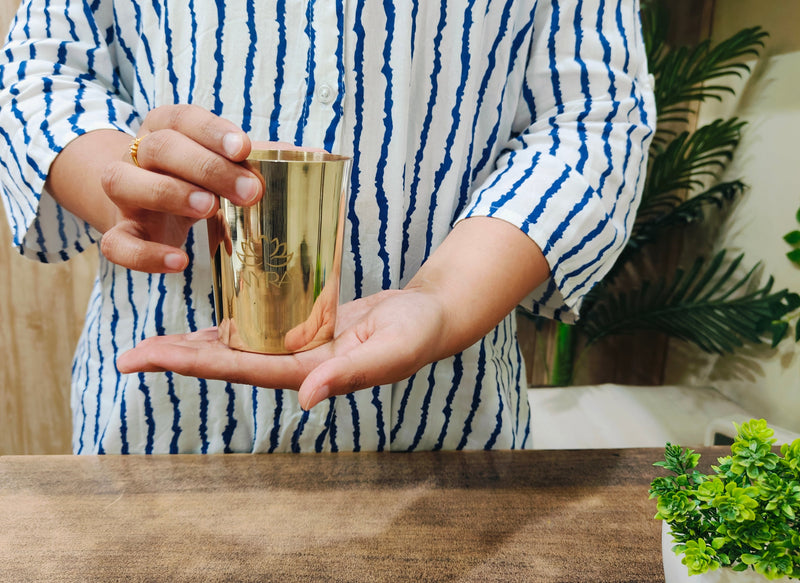 Pure Bronze Water Glass (Kansa / Phool) – Drinking Glass