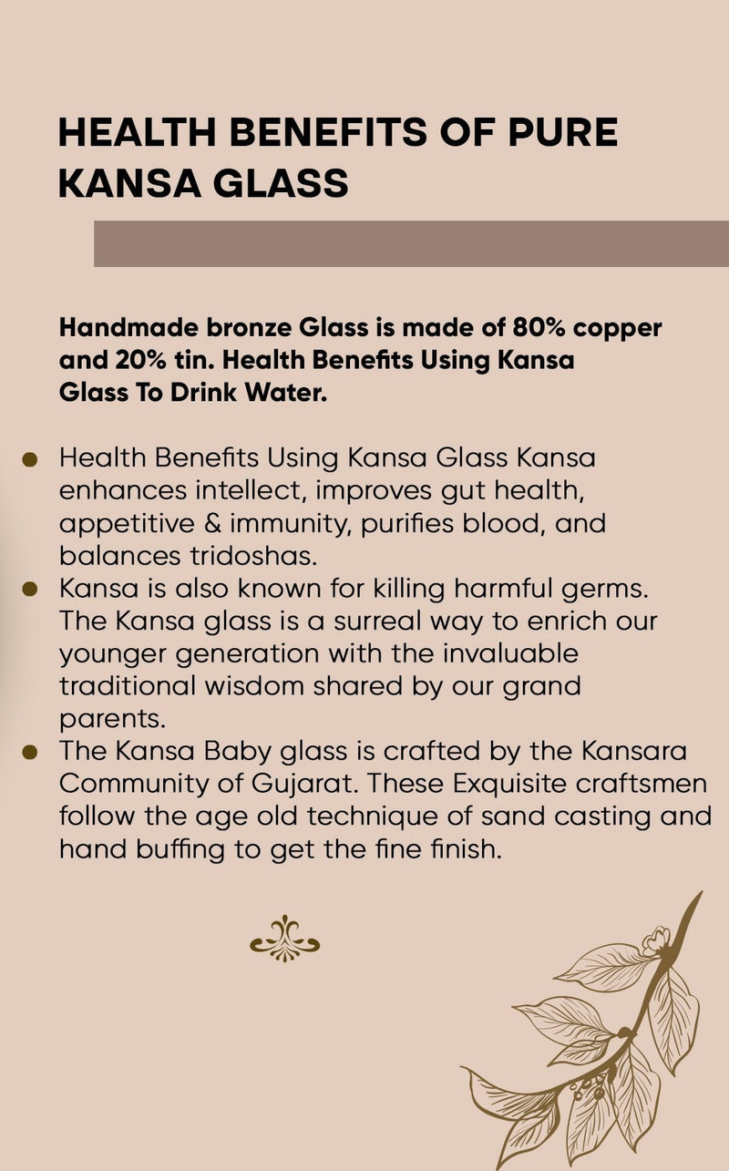 Pure Bronze Water Glass (Kansa / Phool) – Drinking Glass