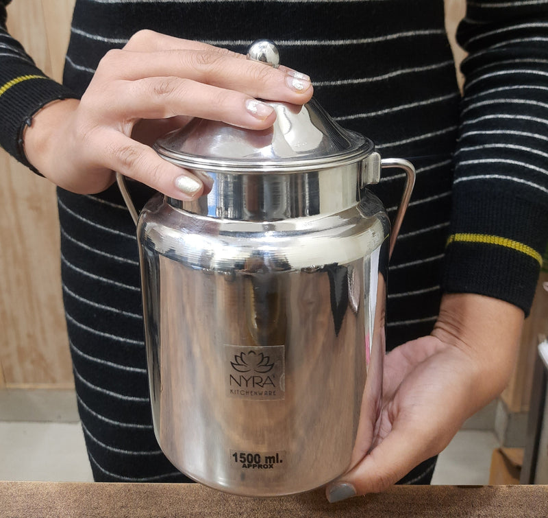 Stainless Steel Barni Milk Pot/Dolchi with Lid – Kitchen Utensil
