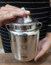 Stainless Steel Barni Milk Pot/Dolchi with Lid – Kitchen Utensil