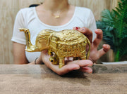 Handcrafted Pure Brass Elephant Figurine with Bell – Kitchenware