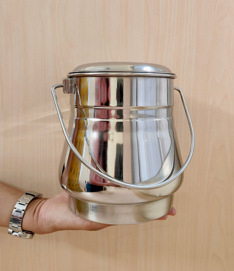 Stainless Steel Milk Pot/Container with lid – Storage Container