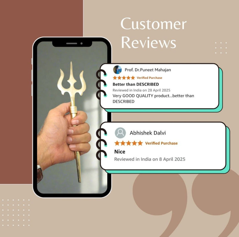 Pure Brass (Peetal) Trishul – Kitchen Utensil
