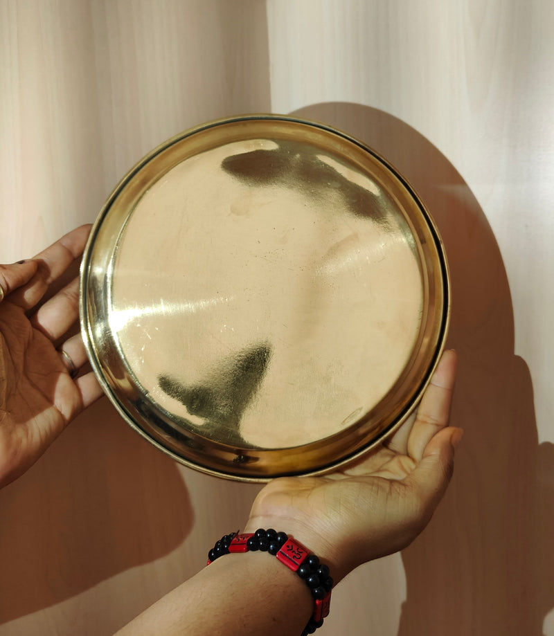 Pure Brass Pooja Thali – Serving Plate
