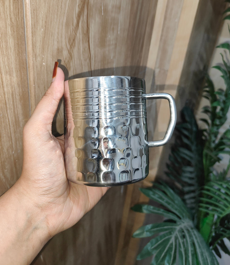 Stainless Steel Hammered Finish Double-Walled Insulated Cup – Kitchen Utensil