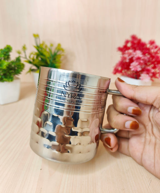 Stainless Steel Hammered Finish Double-Walled Insulated Cup – Kitchen Utensil