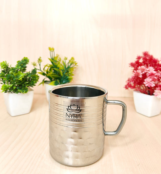Stainless Steel Hammered Finish Double-Walled Insulated Cup – Kitchen Utensil