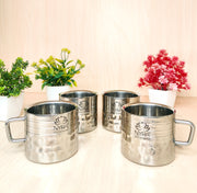 Hammered Stainless Steel Double Wall Cups 100ml – Kitchenware