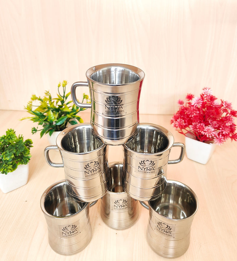 Stainless Steel Double-Walled Tea/Coffee Mug Set – Kitchen Utensil