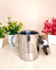 Stainless Steel Insulated Coffee Mug with Lid – Kitchen Utensil