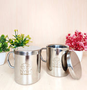 Stainless Steel Insulated Coffee Mug with Lid – Kitchen Utensil