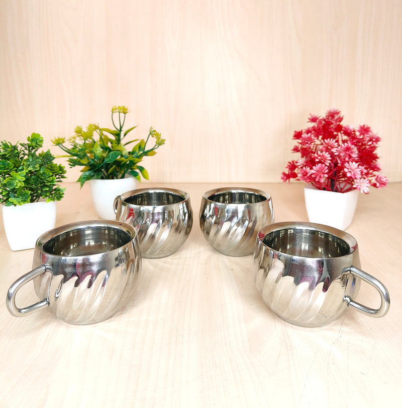 Stainless Steel Floral Design Tea Cup – Tea Cup
