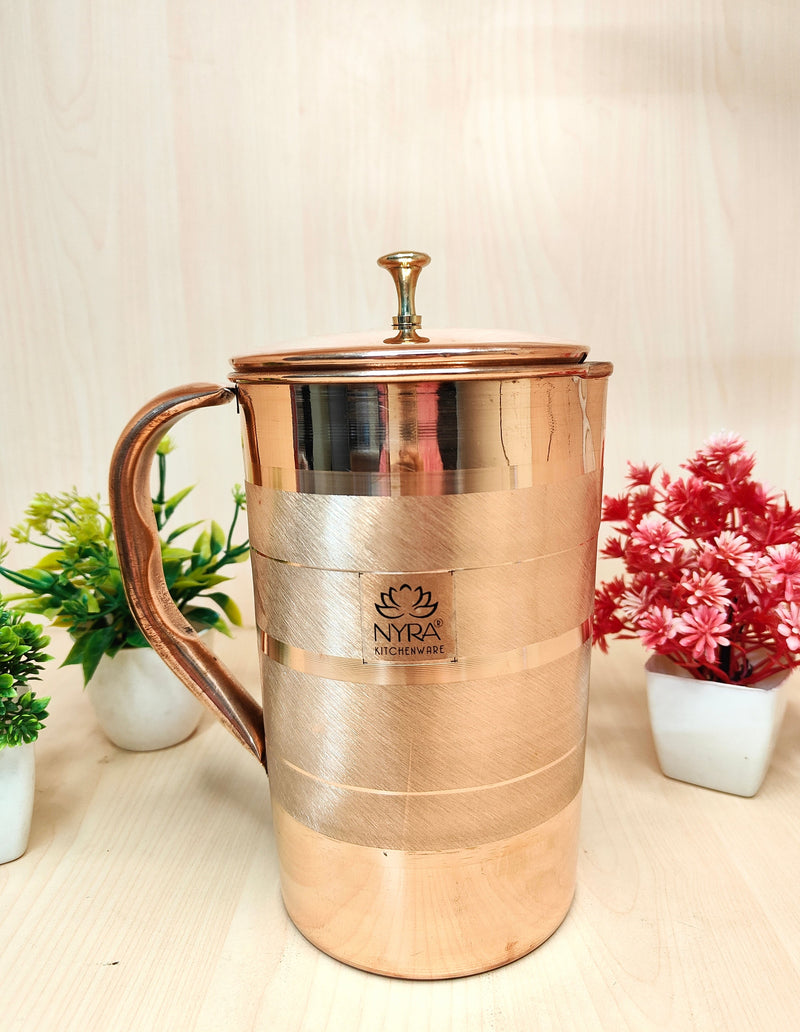 Pure Copper/Tamba Water Jug with Lid – Kitchen Utensil
