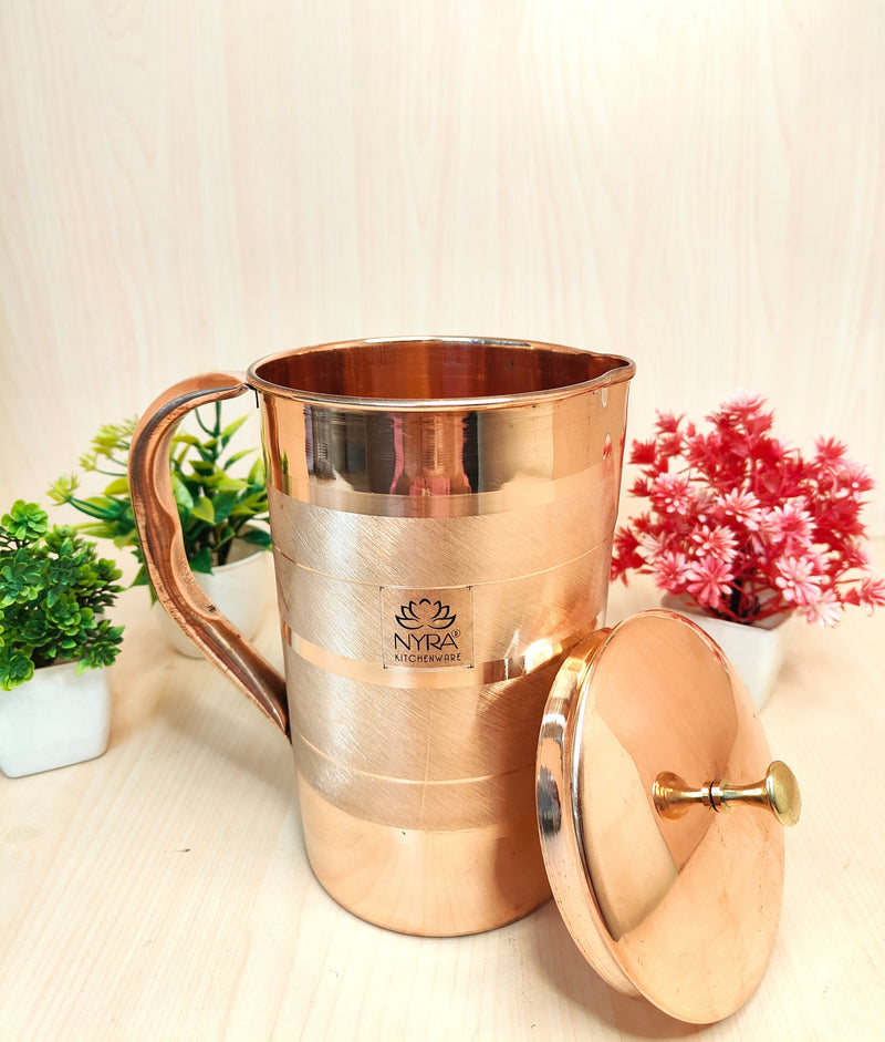 Pure Copper/Tamba Water Jug with Lid – Kitchen Utensil
