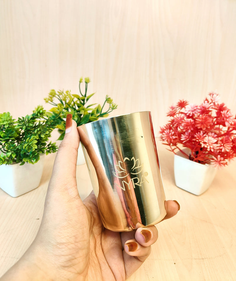 Pure Bronze Water Glass (Kansa / Phool) – Drinking Glass