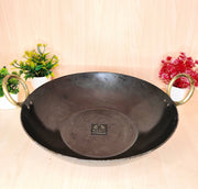 Pure Traditional Black Iron Kadhai – Cooking Wok