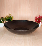 Pure Traditional Black Iron Kadhai – Cooking Wok