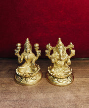 Brass Handmade Laxmi Ganesh Idol (3") – Brass Hindu Idol