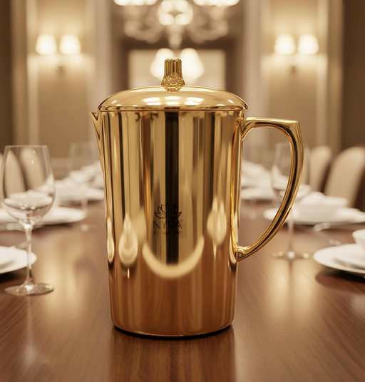 Pure Bronze (Kansa) Water Jug with Lid – Kitchen Utensil