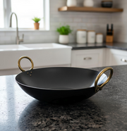 Pure Traditional Black Iron Kadhai – Cooking Wok