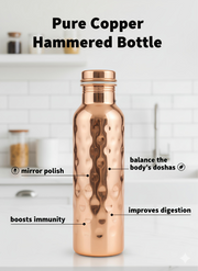 Pure Copper Hammered Water Bottle – Copper Water Bottle