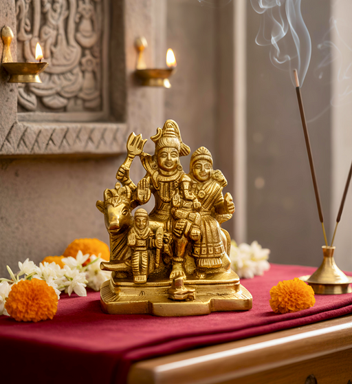 Brass Shiv Parivar Idol – Brass Hindu Idol